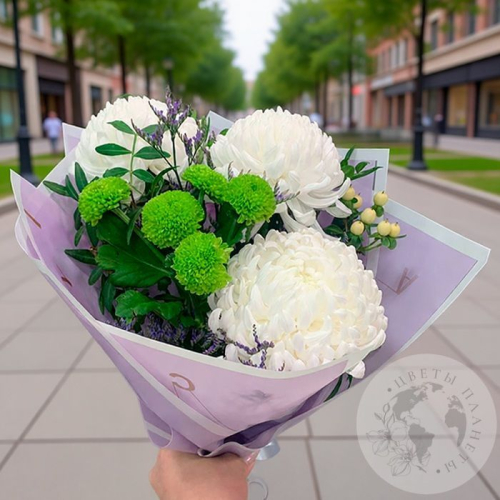 Букет из хризантем "Прекрасное чувство" в магазине Цветы Планеты