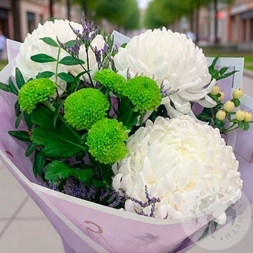 Букет из хризантем "Прекрасное чувство" в магазине Цветы Планеты