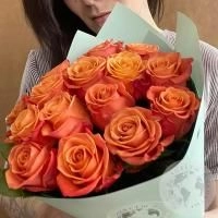 15 роз оранжевых 60 см. в магазине Цветы Планеты