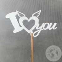 Топпер для цветов "I love you" белый