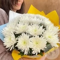 15 хризантем белых в магазине Цветы Планеты 15 хризантем белых