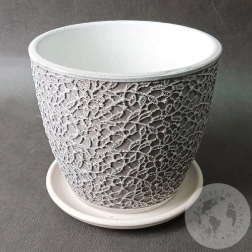 Цветочный горшок Камила темно-серый бутон №2 в магазине Цветы Планеты