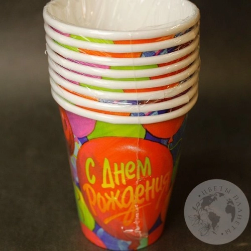 Набор посуды "С днем рождения" в магазине Цветы Планеты Набор посуды "С днем рождения" в магазине Цветы Планеты