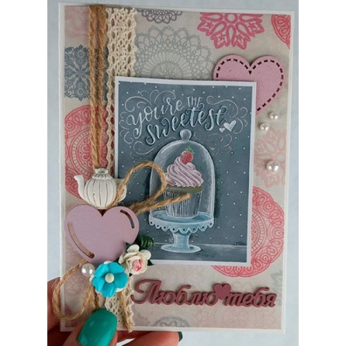 Oткрытка ручной работы “Люблю тебя”