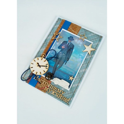 Oткрыткa ручной работы "Настоящему мужчине" в магазине Цветы Планеты Oткрыткa ручной работы "Настоящему мужчине"