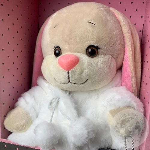 Мягкая игрушка "Зайка Лин в белой шубке", 25 см