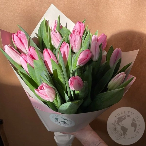 25 тюльпанов розовых в магазине Цветы Планеты