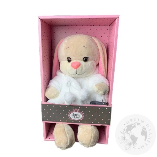 Мягкая игрушка "Зайка Лин в белой шубке", 25 см