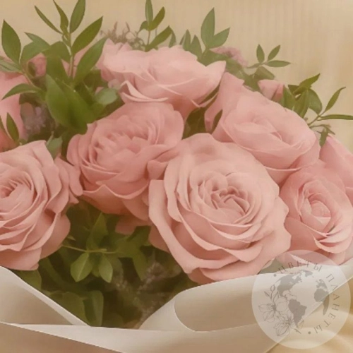 Букет из 25 роз и лимониума в магазине Цветы Планеты