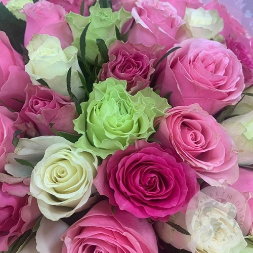 51 роза микс 40 см. в магазине Цветы Планеты