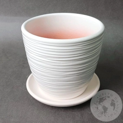 Цветочный горшок керамический Шорвель белый крокус