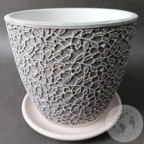 Цветочный горшок Камила темно-серый бутон №2 в магазине Цветы Планеты