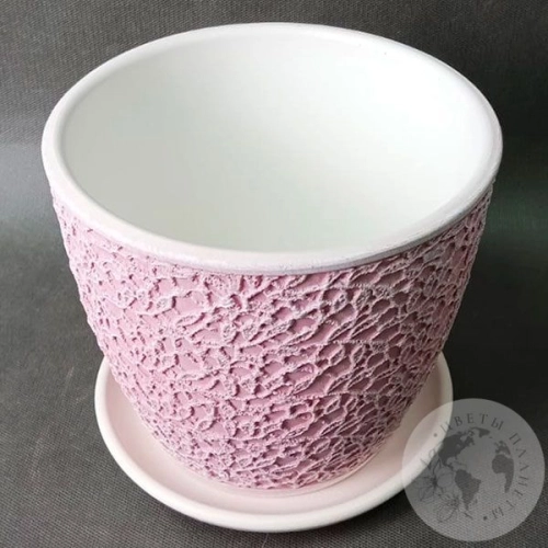 Цветочный горшок керамический Камила розовый бутон № 3 в магазине Цветы Планеты