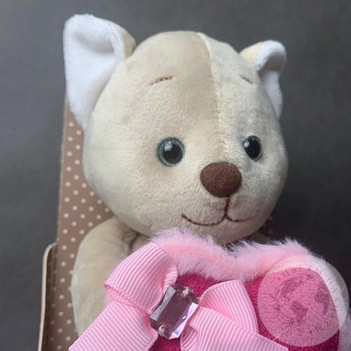 Мягкая игрушка "Котик романтичный с розовым сердечком", 20 см