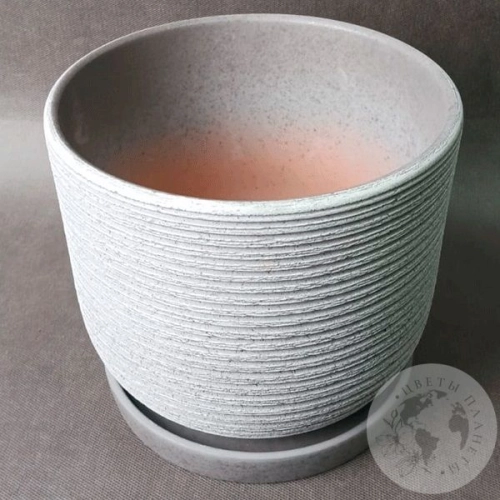 Цветочный горшок керамический Лоза бело-серый бук