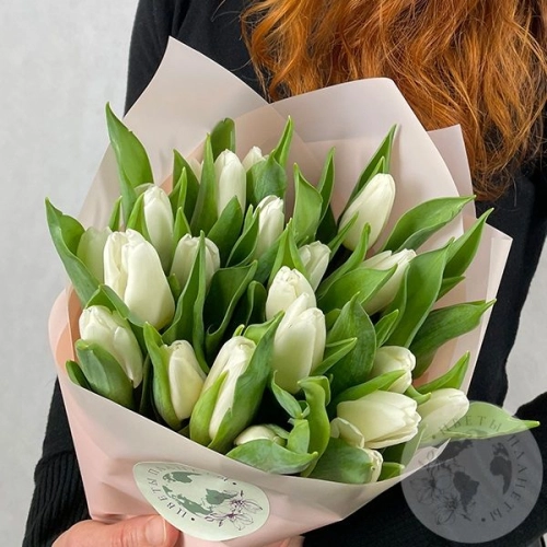 25 тюльпанов белых 25 тюльпанов белых в магазине Цветы Планеты