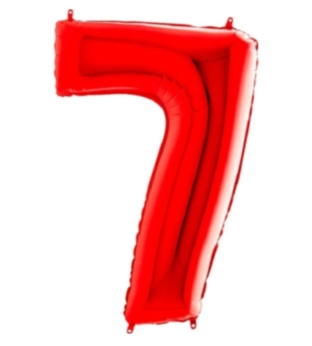 Шар цифра "7", 102 см., красный в магазине Цветы Планеты