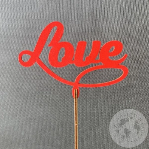 Топпер для цветов "Love" красный
