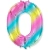Шар цифра "0", 102 см., радуга в магазине Цветы Планеты