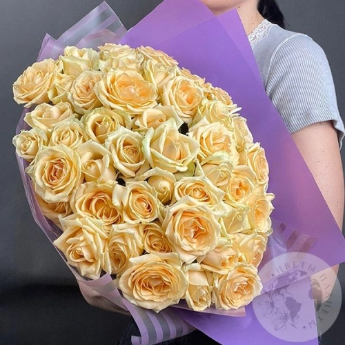 51 роза кремовая 60 см. в магазине Цветы Планеты