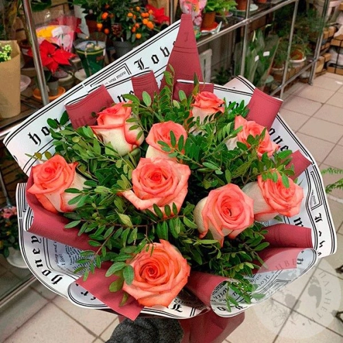 Букет из роз и фисташки "Доброе утро" в магазине Цветы Планеты