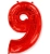 Шар цифра "9", 102 см., красный в магазине Цветы Планеты Шар цифра "9", 102 см., красный в магазине Цветы Планеты
