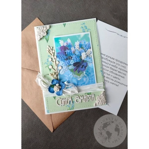 Открытка ручной работы "С днем 8 марта"