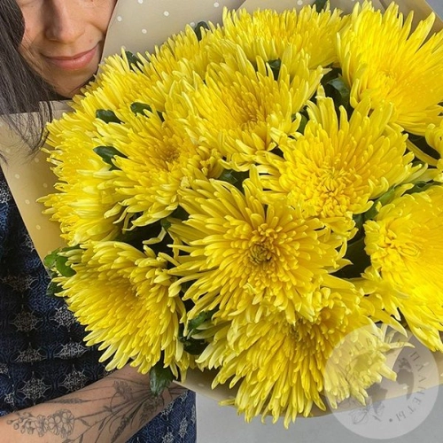 13 хризантем желтых в магазине Цветы Планеты 13 хризантем желтых