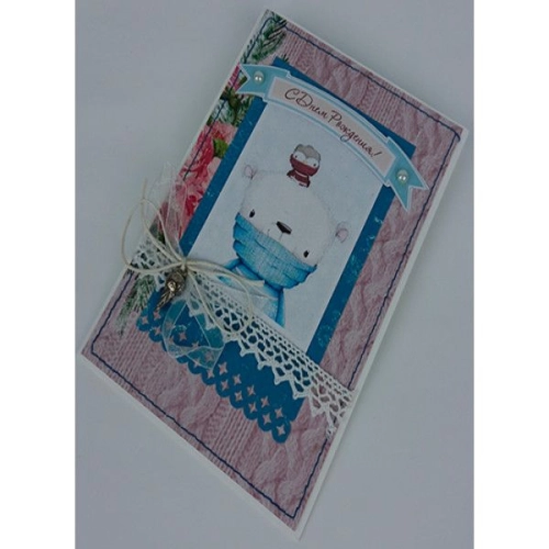 Прекрасная Открытка ручной работы "С днем рождения" в магазине Цветы Планеты Прекрасная Открытка ручной работы "С днем рождения"