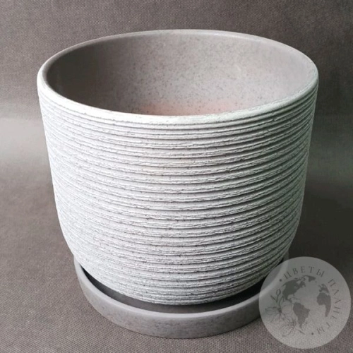 Цветочный горшок керамический Лоза бело-серый бук