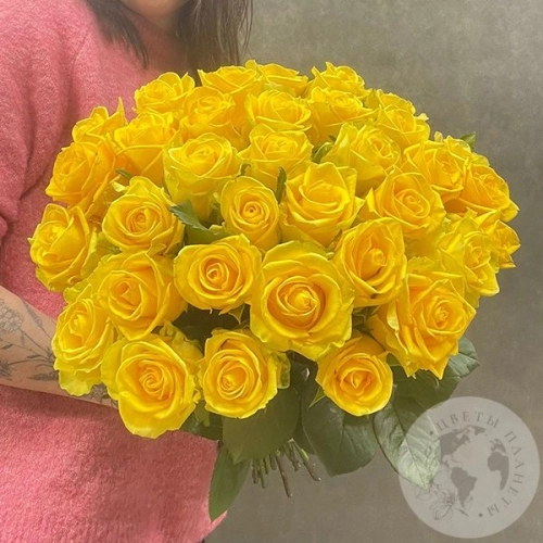 41 роза желтая 50 см. в магазине Цветы Планеты