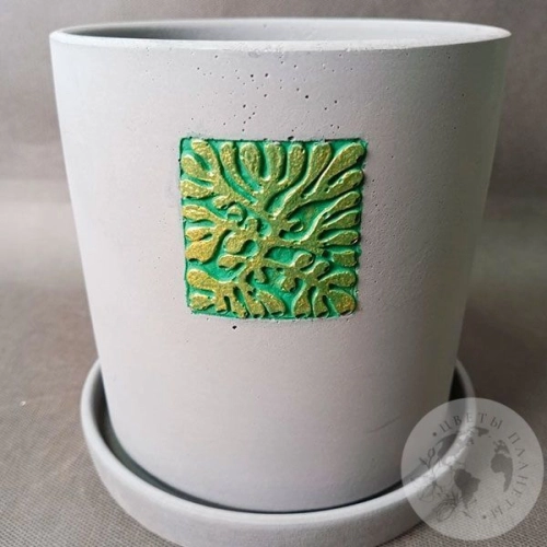 Цветочный горшок Идея лофт зеленый цилиндр в магазине Цветы Планеты