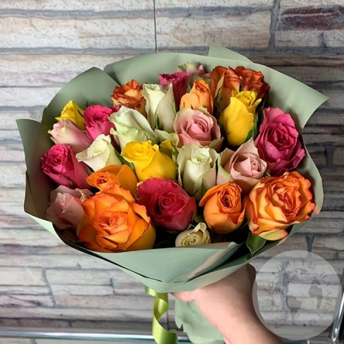 25 роз микс 40 см. в магазине Цветы Планеты