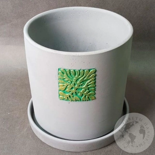 Цветочный горшок Идея лофт зеленый цилиндр в магазине Цветы Планеты