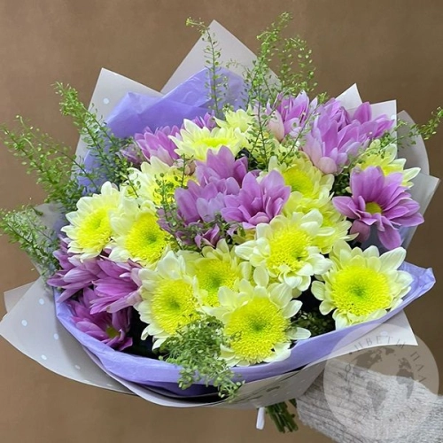 Букет из кустовых хризантем в магазине Цветы Планеты