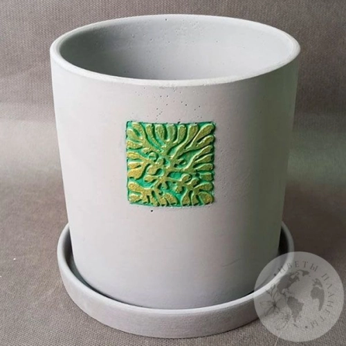 Цветочный горшок Идея лофт зеленый цилиндр в магазине Цветы Планеты