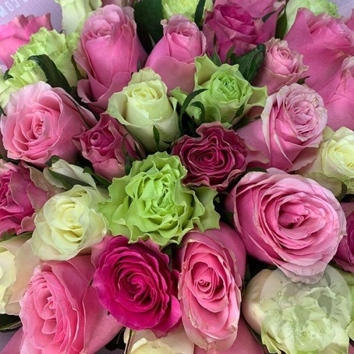 51 роза микс 40 см. в магазине Цветы Планеты
