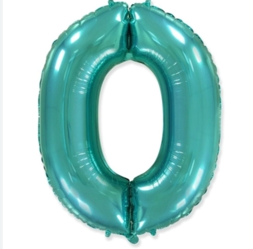 Шар цифра "0", 102 см., тиффани в магазине Цветы Планеты