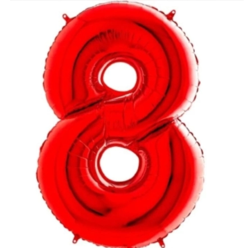 Шар цифра "8", 102 см., красный в магазине Цветы Планеты