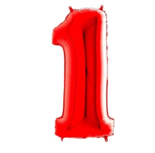 Шар цифра "1", 102 см., красный в магазине Цветы Планеты