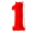 Шар цифра "1", 102 см., красный в магазине Цветы Планеты