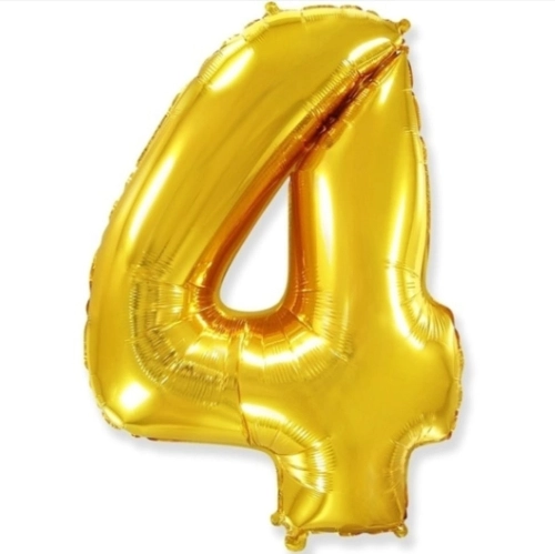 Шар цифра "4", 66 см. Золото в магазине Цветы Планеты Шар цифра "4", 66 см. Золото в магазине Цветы Планеты