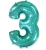 Шар цифра "3", 102 см., тиффани в магазине Цветы Планеты Шар цифра "3", 102 см., тиффани в магазине Цветы Планеты
