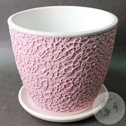 Цветочный горшок керамический Камила розовый бутон № 3 в магазине Цветы Планеты