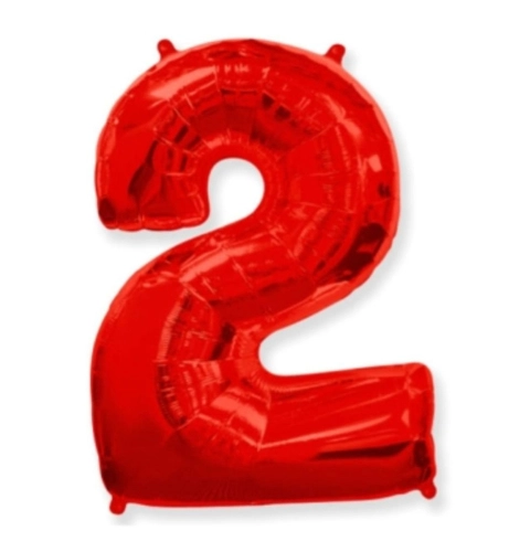 Шар цифра "2", 102 см., красный в магазине Цветы Планеты Шар цифра "2", 102 см., красный в магазине Цветы Планеты