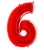 Шар цифра "6", 102 см., красный в магазине Цветы Планеты
