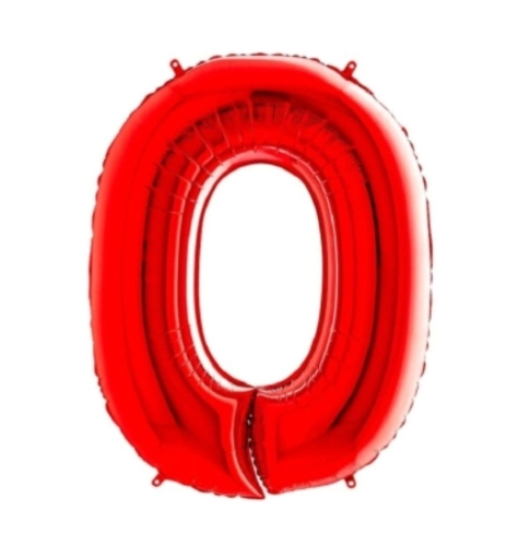 Шар цифра "0", 102 см., красный в магазине Цветы Планеты