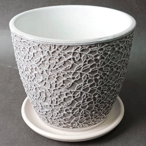 Цветочный горшок Камила темно-серый бутон №2 в магазине Цветы Планеты