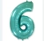 Шар цифра "6", 102 см., тиффани в магазине Цветы Планеты Шар цифра "6", 102 см., тиффани в магазине Цветы Планеты
