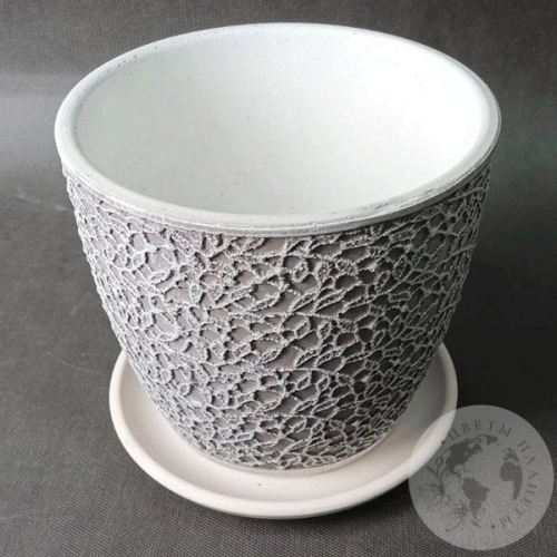 Цветочный горшок Камила темно-серый бутон №2 в магазине Цветы Планеты